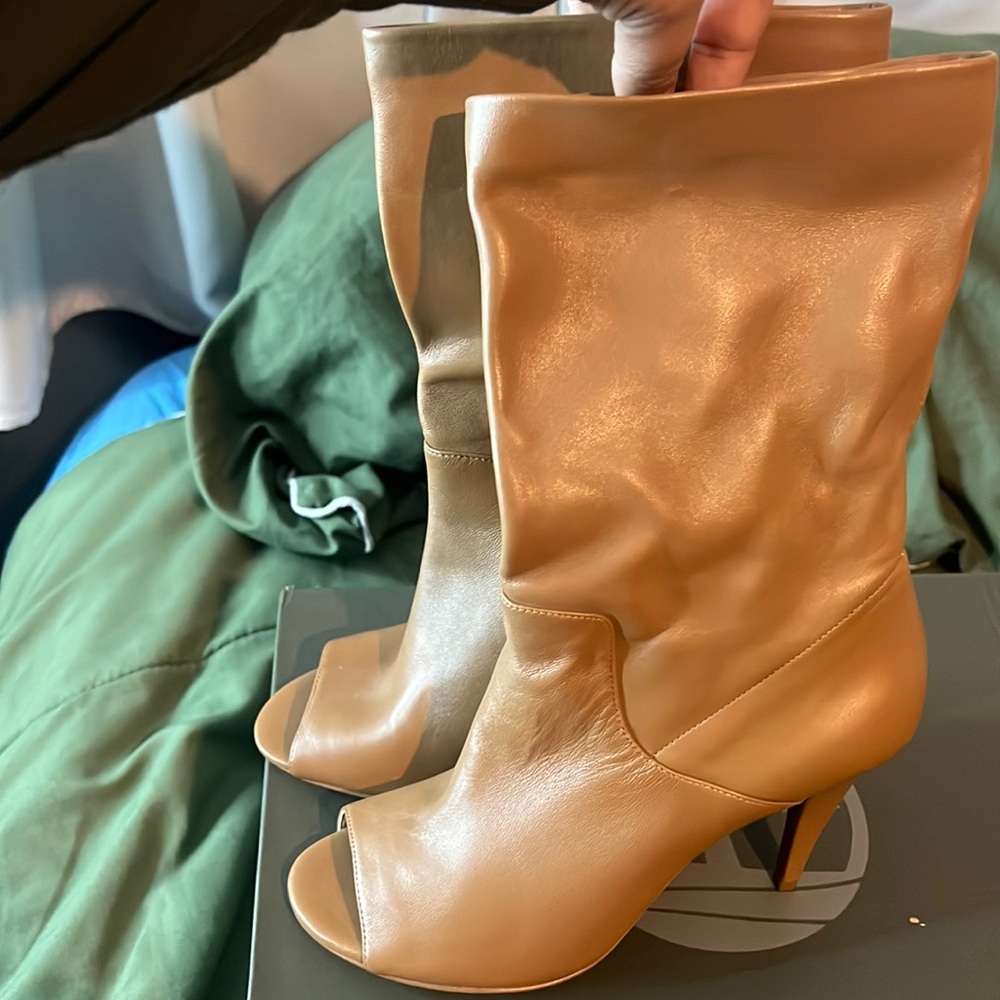 Brown Sizes 7 open toe MK boots